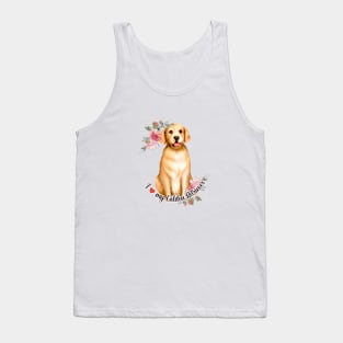 I love my Golden Retriever Cute Dog Watercolor Art Tank Top